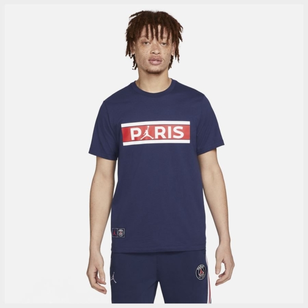 Paris Saint-germain T-shirt Wordmark Jordan x Psg - Navy - Nike, maat XX-Large