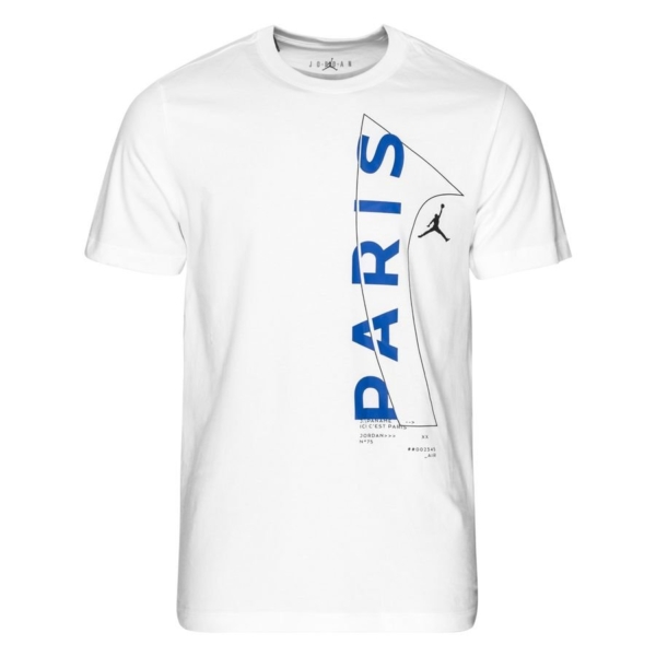 Paris Saint-germain T-shirt Wordmark Jordan x Psg - Wit/blauw/zwart - Nike, maat X-Large