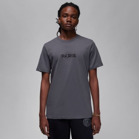 Paris Saint-Germain T-shirt Wordmark Jordan x PSG - Grijs/Zwart
