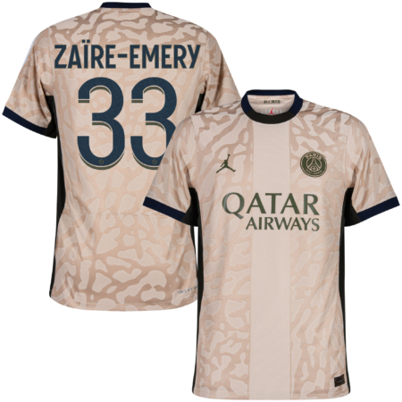 Paris Saint Germain Authentic Dri Fit ADV 4e Shirt 2024 + Zaïre-Emery 33